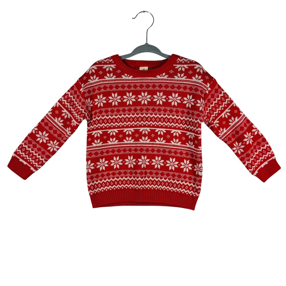 Tucker + Tate Holiday Sweater Fair Isle Snowflake Knit Red White 18M Baby